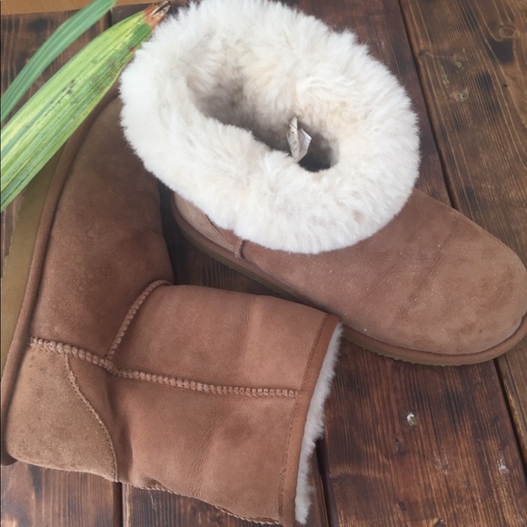 Shoes - 2/$20 genuine sheepskin Cozy ankle boots, tan, 9